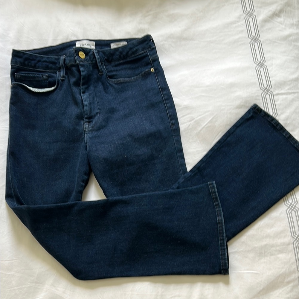 Frame Denim Blue Crop Mini Boot  Jeans Classic Fit